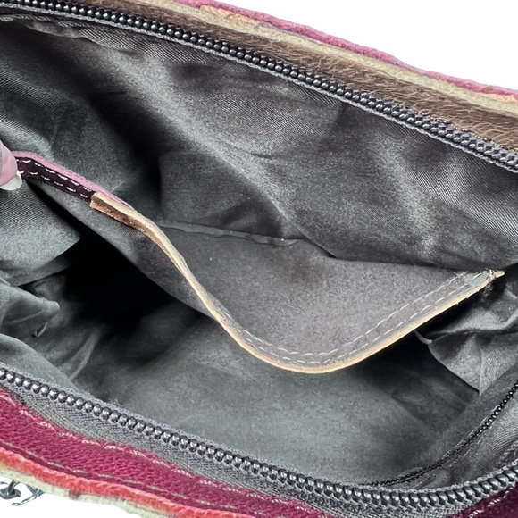 Multi-colored 3D Floral Leather Rhinestone Shoulder Bag Clutch Bag - Picture 11 of 16